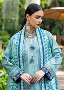 MUSHQ-3PC DHANAK EMBROIDERED SHIRT WITH WOOL PRINTED SHAWL AND TROUSER -BIC-5180