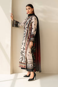 BAROQUE-3PC LAWN DIGITAL PRINTED SHIRT WITH SILK PRINTED DUPATTA AND PRINTED TROUSER-BIC-032