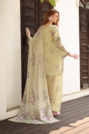 IZNIK-3PC LAWN PRINTED EMB SHIRT WITH SILK PRINTED DUPATTA AND TROUSER-BIC-041