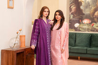 MIRAKHI-3PC LAWN CHIKENKARI EMBROIDERED SHIRT WITH LAWN TUBE SLUB DUPATTA-BIC-
