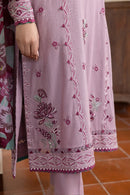 JAZMIN-3PC DHANAK EMBROIDERED SHIRT WITH COURTRAI PRINTED SHAWL AND TROUSER-BIC-4023