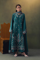 ZIVA-3PC DHANAK EMBROIDERED SHIRT WITH DHANAK EMBROIDERED SHAWL AND TROUSER-BIC-5257