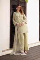 IZNIK-3PC LAWN PRINTED EMB SHIRT WITH SILK PRINTED DUPATTA AND TROUSER-BIC-041