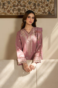 JAZMIN-3PC DHANAK EMBROIDERED SHIRT WITH WOOL PRINTED SHAWL AND TROUSER-BIC-5023