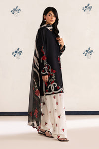 IZNIK-3PC DHANAK EMBROIDERED SHIRT WITH WOOL PRINT SHAWL AND TROUSER-BIC-5091