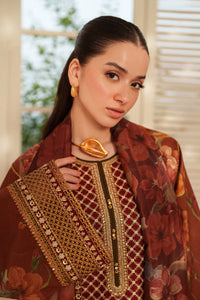 BAROQUE-3PC LAWN DIGITAL PRINTED EMB SHIRT WITH SILK PRINTED DUPATTA AND PRINTED TROUSER-BIC-022