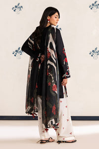 IZNIK-3PC DHANAK EMBROIDERED SHIRT WITH WOOL PRINT SHAWL AND TROUSER-BIC-5091
