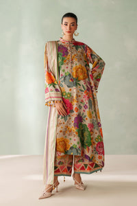BAROQUE-3PC VISCOSE PRINTED SHIRT WITH VISCOSE PRINTED DUPATTA AND TROUSER-BIC