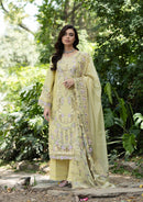 ELAF-3PC LAWN EMBROIDERED SHIRT WITH SILK PRINTED EMB DUPATTA AND TROUSER-BIC-4912
