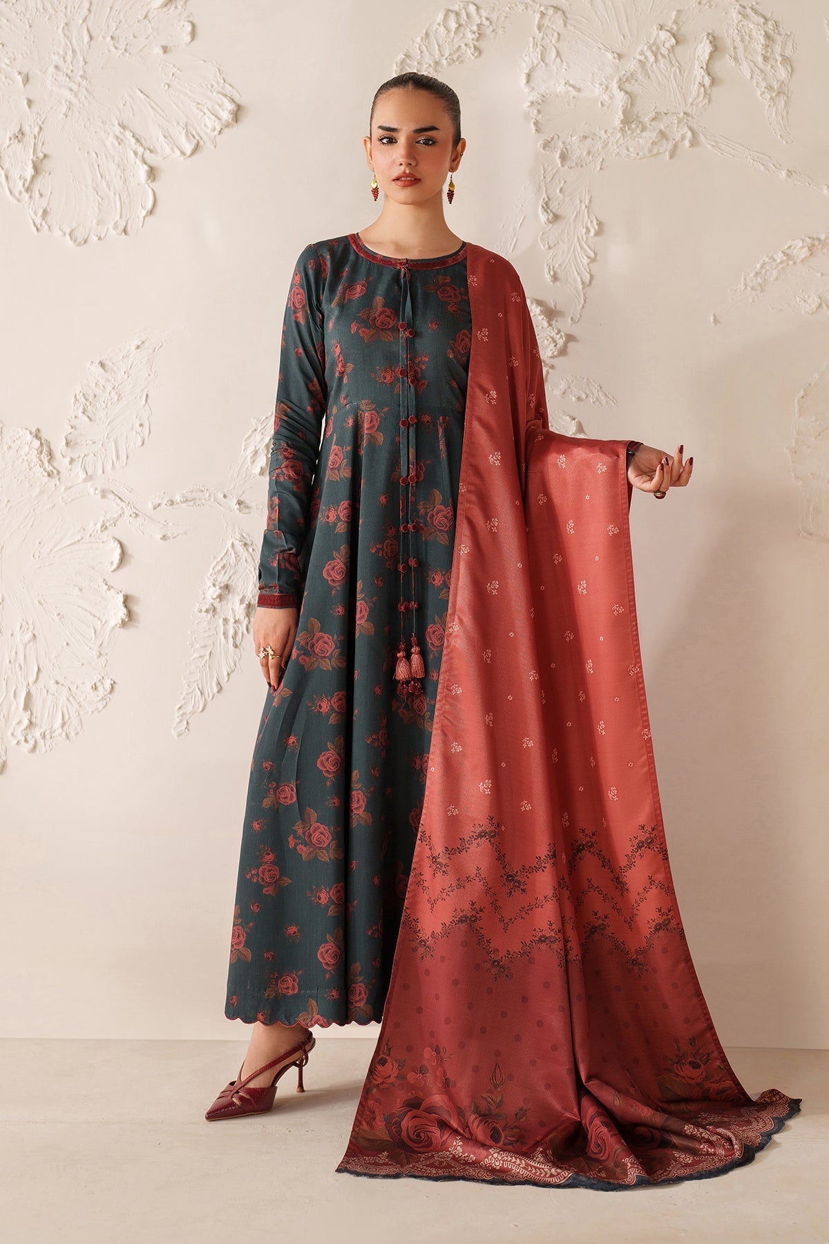 BAROQUE-3PC VISCOSE PRINTED SHIRT WITH VISCOSE PRINTED DUPATTA AND TROUSER-BIC