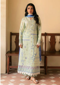 QALAMQAR-3PC LAWN EMBROIDERED SHIRT WITH CHIFFON PRINTED DUPATTA AND EMB TROUSER-BIC-4716