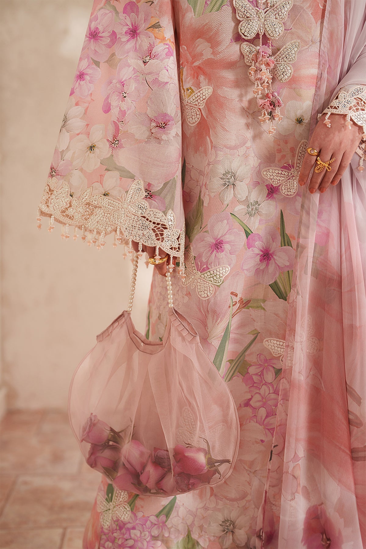 BAROQUE-3PC LAWN DIGITAL PRINTED EMB SHIRT WITH SILK PRINTED DUPATTA AND TROUSER-BIC-054