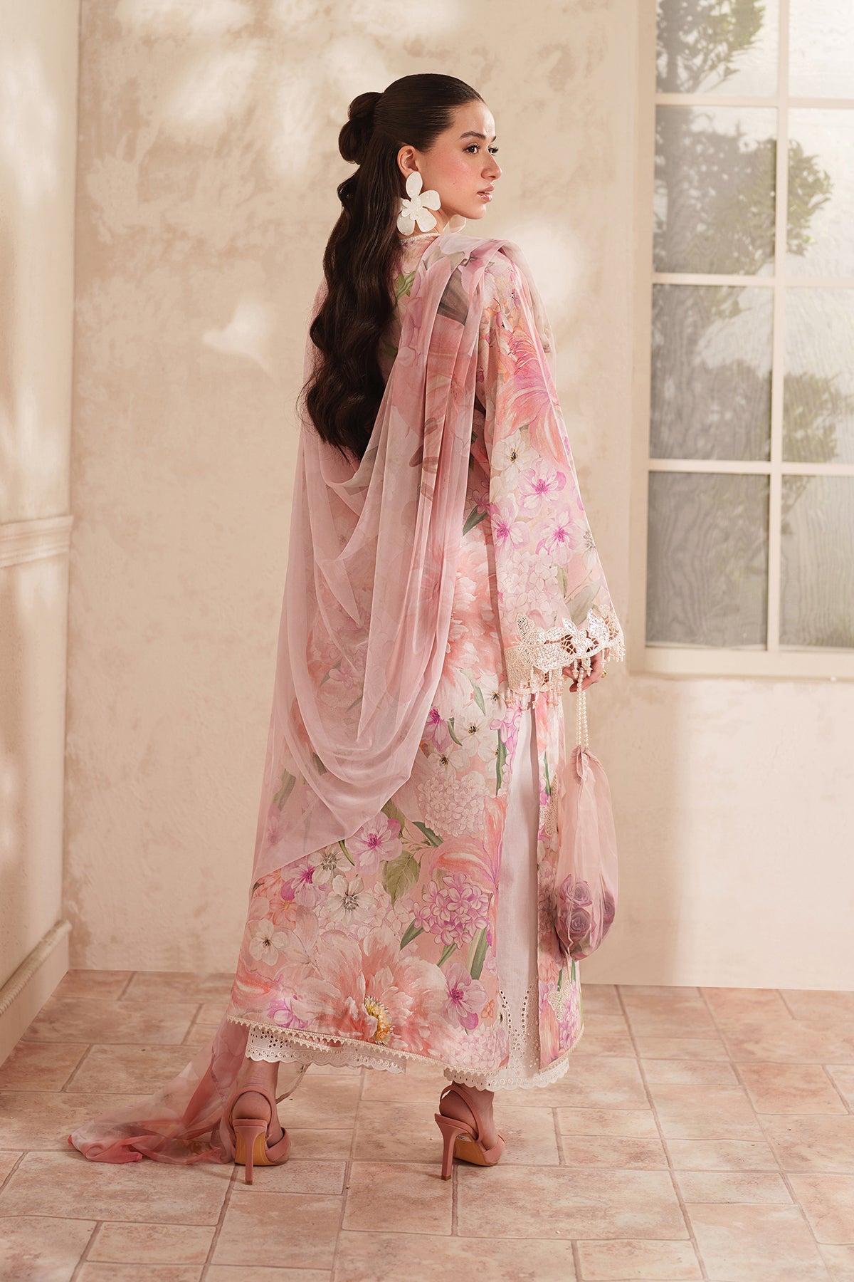 BAROQUE-3PC LAWN DIGITAL PRINTED EMB SHIRT WITH SILK PRINTED DUPATTA AND TROUSER-BIC-054