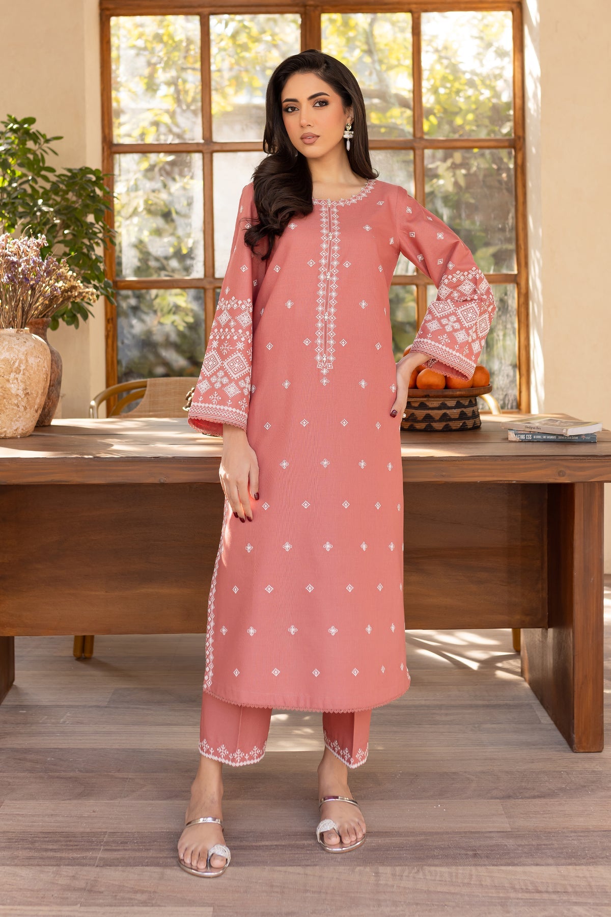 BATIK-2PC LAWN EMBROIDRED SHIRT WITH LAWN EMBROIDRED SLEEVES-BIC-3453