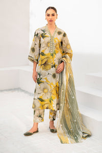 BAROUQE-3PC KARANDI PRINTED SHIRT WITH KARANDI PRINTED DUPATTA AND TROUSER-BIC-2573