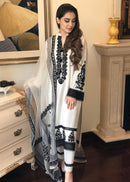 MAHEEN GHANI-3PC DHANAK EMBROIDERED WITH ORGANZA EMBROIDERED DUPPATTA - BIC-3137