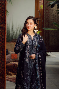 QALAMQAR-3PC DHANAK EMBROIDERED SHIRT WITH DHANAK EMBROIDERED SHAWL AND TROUSER-BIC-5041