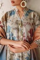 BAROQUE-3PC VISCOSE PRINTED SHIRT WITH VISCOSE PRINTED DUPATTA AND TROUSER-BIC