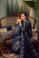 QALAMQAR-3PC DHANAK EMBROIDERED SHIRT WITH DHANAK EMBROIDERED SHAWL AND TROUSER-BIC-5041