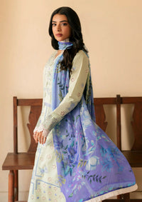 QALAMQAR-3PC LAWN EMBROIDERED SHIRT WITH CHIFFON PRINTED DUPATTA AND EMB TROUSER-BIC-4716