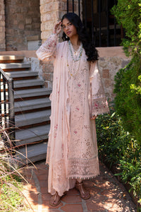 QALAMQAR-3PC LAWN CHIKANKAARI EMBROIDERED SHIRT WITH KHAADI NET EMBROIDERED DUPATTA AND TROUSER-BIC-4660