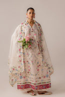 ELAN-3PC DHANAK EMBROIDERED SHIRT WITH KHADDI NET EMB DUPATTA & TROUSER-BIC-5187