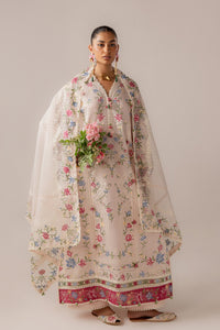 ELAN-3PC DHANAK EMBROIDERED SHIRT WITH KHADDI NET EMB DUPATTA & TROUSER-BIC-5187