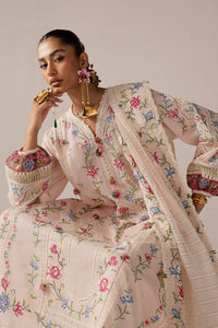 ELAN-3PC DHANAK EMBROIDERED SHIRT WITH KHADDI NET EMB DUPATTA & TROUSER-BIC-5187