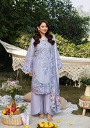ELAF-3PC DHANAK EMBROIDERED SHIRT WITH DHANAK EMBROIDERED SHAWL AND TROUSER-BIC-5218