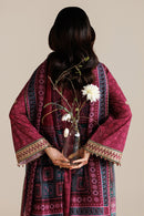 JAZMIN-3PC LAWN PRINTED EMBROIDERED SHIRT WITH BLOSSOM PRINT DUPATTA AND PRINT EMB TROUSER-BIC-005