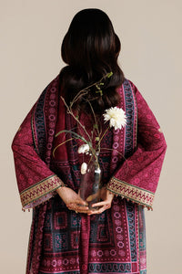 JAZMIN-3PC LAWN PRINTED EMBROIDERED SHIRT WITH BLOSSOM PRINT DUPATTA AND PRINT EMB TROUSER-BIC-005