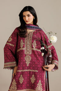 JAZMIN-3PC LAWN PRINTED EMBROIDERED SHIRT WITH BLOSSOM PRINT DUPATTA AND PRINT EMB TROUSER-BIC-005
