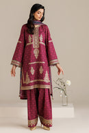 JAZMIN-3PC LAWN PRINTED EMBROIDERED SHIRT WITH BLOSSOM PRINT DUPATTA AND PRINT EMB TROUSER-BIC-005
