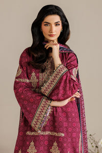 JAZMIN-3PC LAWN PRINTED EMBROIDERED SHIRT WITH BLOSSOM PRINT DUPATTA AND PRINT EMB TROUSER-BIC-005