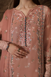 QALAMQAR-3PC LAWN EMBROIDERED SHIRT WITH KHAADI NET EMBROIDERED DUPATTA AND TROUSER-BIC-4754
