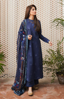 SERAN- 3PC LAWN EMBROIDERED SHIRT WITH MONARK PRINT DUPATTA & TROUSER-BIC-3511