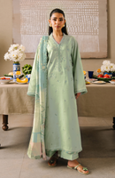 IZEL-3PC LAWN EMBROIDERED SHIRT WITH CHIFFON PRINT DUPATTA AND EMB TROUSER-BIC-4825