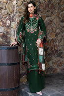 SAPPHIRE-3PC KHADDAR EMBROIDERED SHIRT WITH COURTRAI PRINTED SHAWL AND TROUSER-BIC-4419