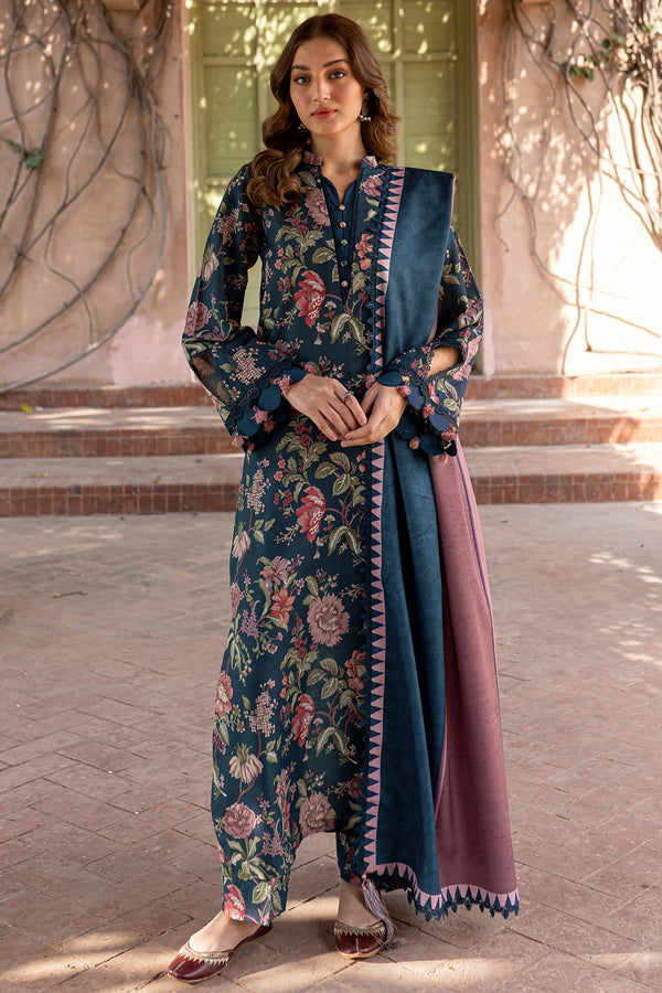 BAROQUE-3PC KHADDAR PRINTED SHIRT WITH KHADDAR PRINTED DUPATTA AND PRINT TROUSER-BIC-2647