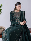 ASIM JOFA-3PC DHANAK EMBROIDERED SHIRT WITH DHANAK EMBROIDERED SHAWL & TROUSER-BIC-