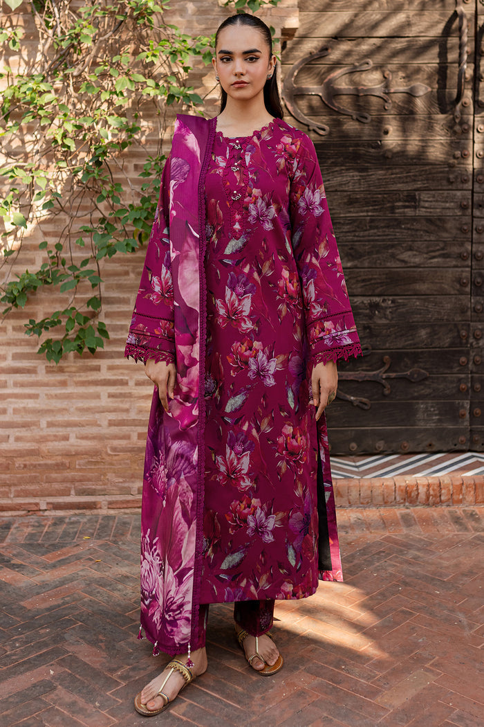 BAROQUE-3PC KHADDAR PRINTED SHIRT WITH KHADDAR PRINTED DUPATTA AND PRINT TROUSER-BIC-2646