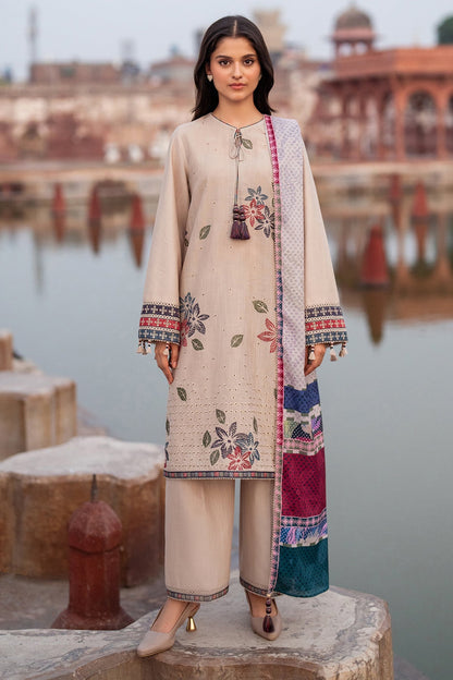 JAZMIN-3PC LAWN EMBROIDERED SHIRT WITH MONARK PRINTED DUPATTA AND TROUSER-BIC-3631
