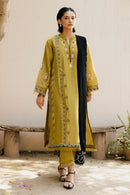 ZARA SHAHJAHAN-3PC DHANAK EMBROIDERED SHIRT WITH CHIFFON EMBROIDERED SHAWL & DHANAK TOUSER-BIC-