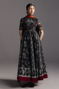 ZARA SHAH JAHAN-3PC DIGITAL PRINTED FROCK WITH SILK PRINTED DUPATTA & DYED TROUSER-BIC-066