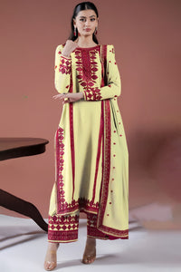 ASIM JOFA-3PC LAWN EMBROIDERED SHIRT WITH LAWN EMBROIDERED DUPATTA AND LAWN TROUSER-BIC-3563 A