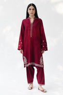 ZARA SHAHJAHAN-3PC DHANAK EMBROIDERED SHIRT WITH DHANAK EMBROIDERED SHAWL AND TROUSER-BIC-5021
