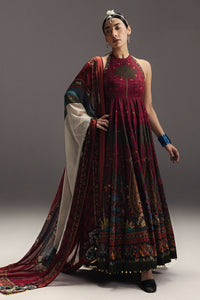 ZARA SHAH JAHAN-3PC DIGITAL PRINTED FROCK WITH SILK PRINTED DUPATTA & DYED TROUSER-BIC-076