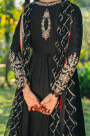 AFROZEH-3PC LAWN EMBROIDERED FROCK WITH CHIFFON EMB DUPATTA AND TROUSER-BIC-4921