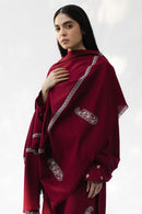 ZARA SHAHJAHAN-3PC DHANAK EMBROIDERED SHIRT WITH DHANAK EMBROIDERED SHAWL AND TROUSER-BIC-5021