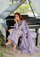 ELAF-3PC LAWN LASERCUTWORK EMBROIDERED SHIRT WITH KHAADI NET EMBROIDERED DUPATTA AND TROUSER -BIC-4780
